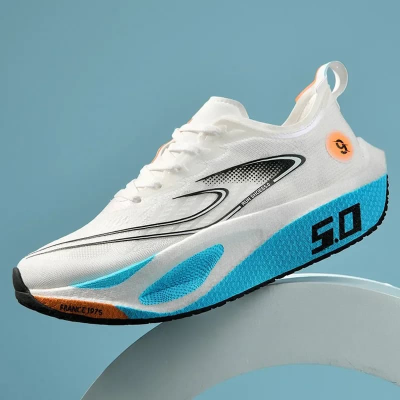 Scarpe da corsa unisex 2025 con piastra completamente in carbonio Scarpe da ginnastica sportive traspiranti con cuscino rimbalzo leggero da maratona professionale