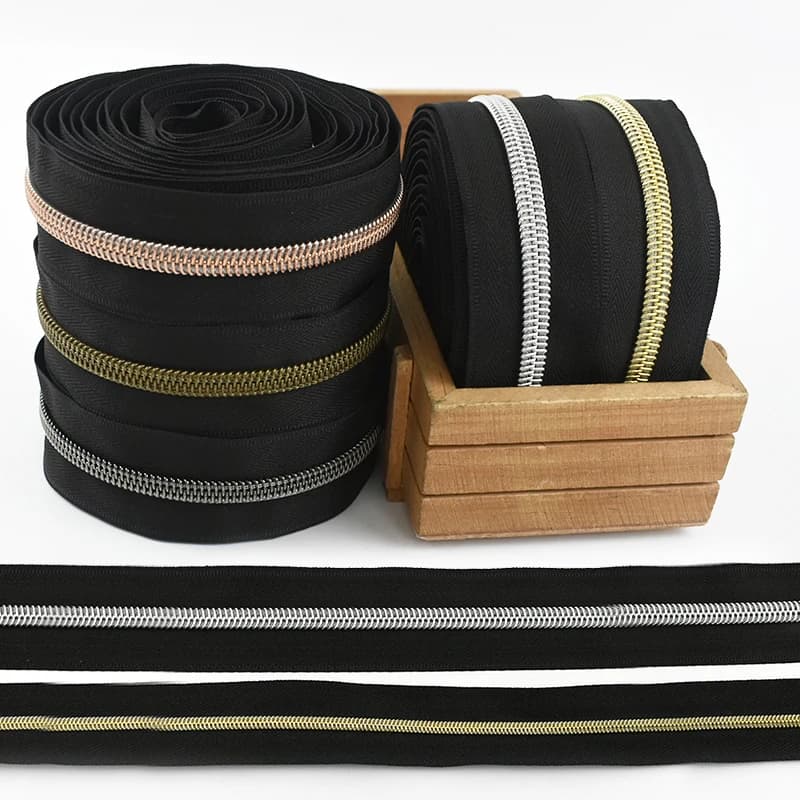 5/10/20 Metri 3 # 5 # Nastro per Cerniere in Nylon Nero, Cerniere in Plastica a Metro, Kit di Riparazione Cerniere per Abbigliamento, Fai da Te, Cucito