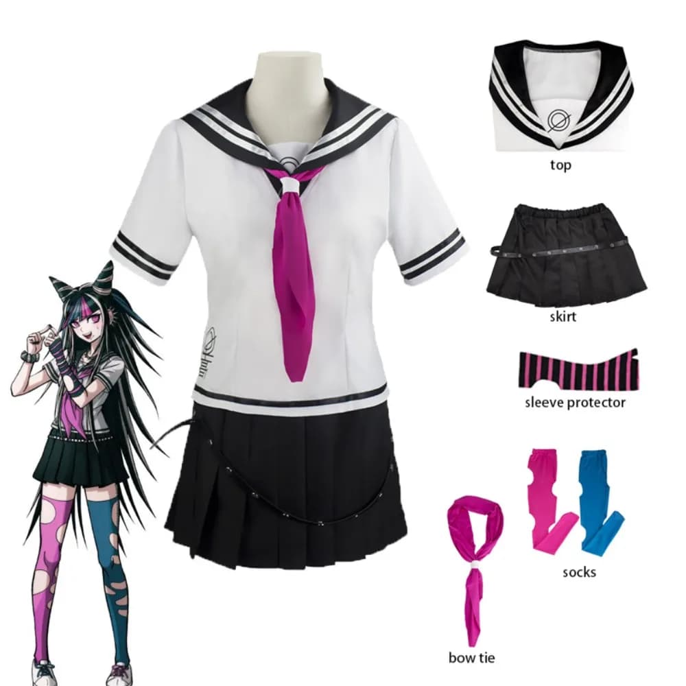 Anime Mioda Ibuki Cosplay Costume for Woman White Sailor Uniform Skirt Bow Tie Socks Set Halloween Carnivals Party Fancy Costume