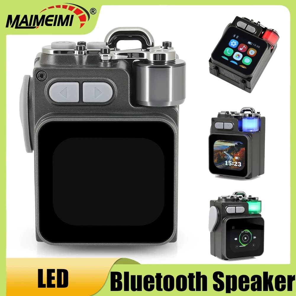 Subwoofer da tavolo RGB portatile con supporto per calendario e sveglia DK08, altoparlante wireless compatibile con Bluetooth con schermo LED