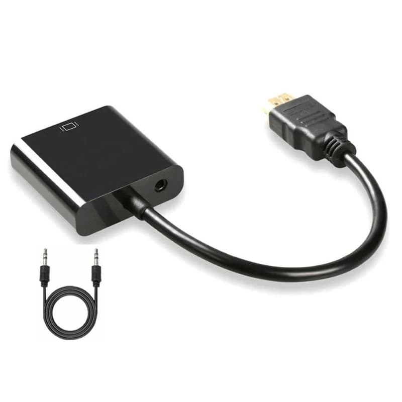 1-4pcs HD 1080P HDMI To VGA Cable Converter With Audio Power Supply HDMI Male To VGA Female Converter For Tablet Laptop PC TV
