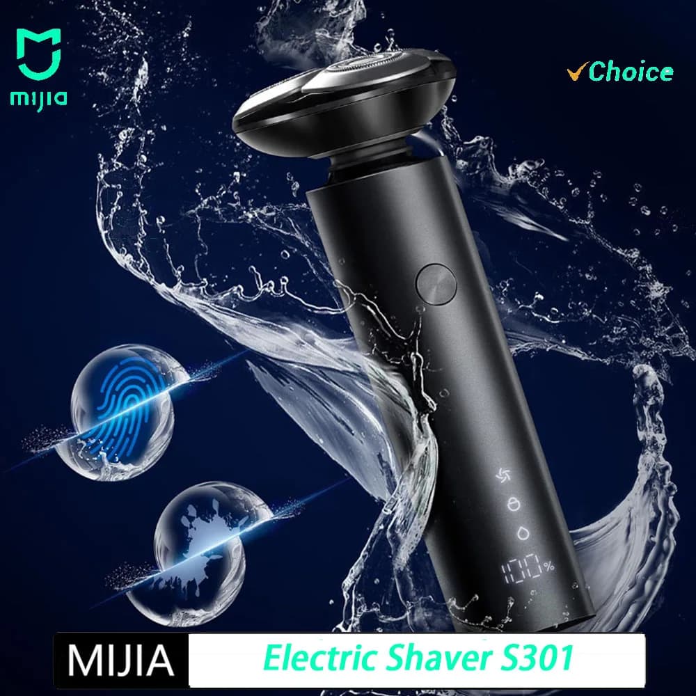 New MIJIA Men's Electric Shaver S301 Beard Trimmer Machine Shaving Portable Flex Razor IPX7 Washable Trimer Ceramic Blade