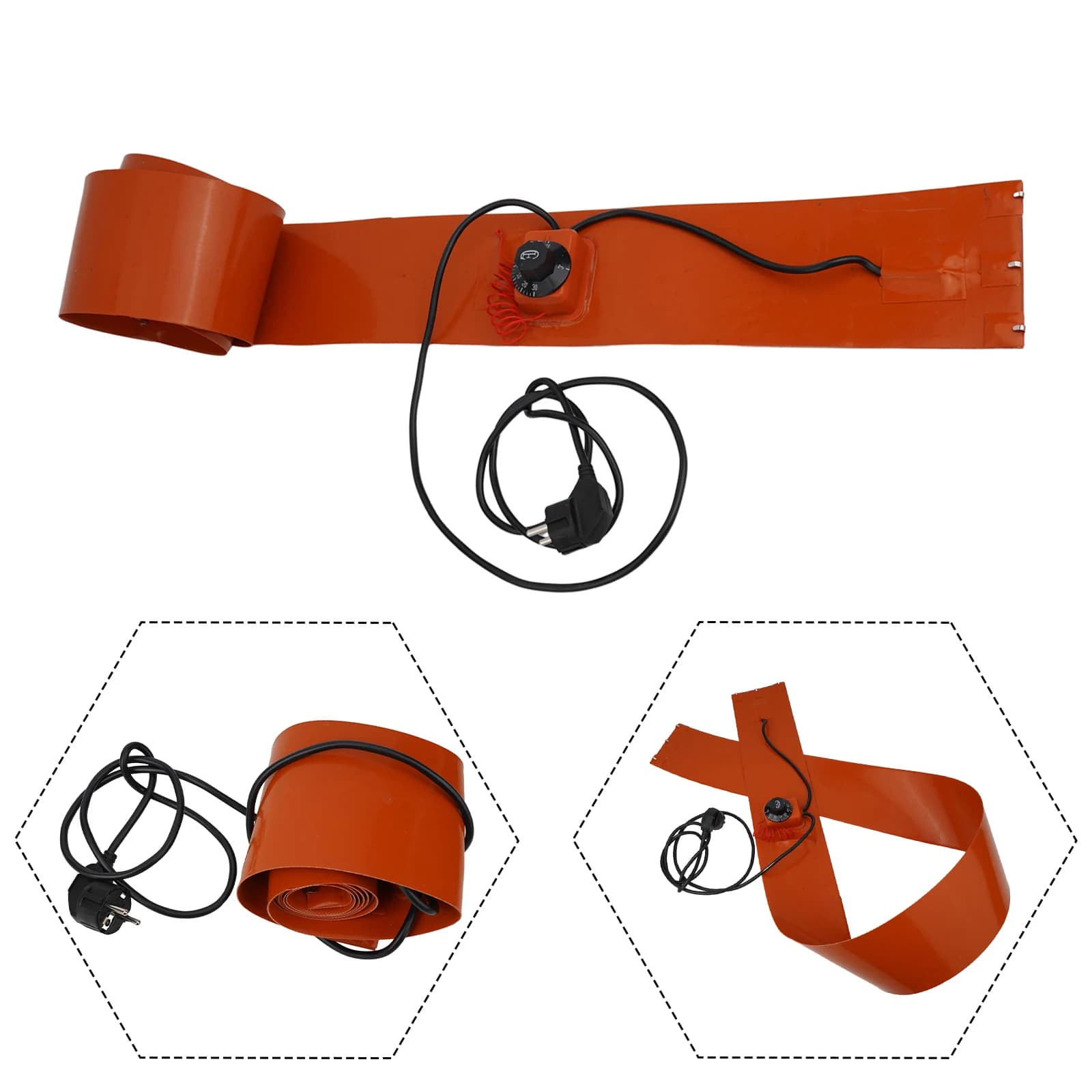 1 Pezzo Coperta Riscaldante in Silicone per Serbatoi con Controllo a Manopola 1000W, Attrezzatura per Lavorazione Plastica e Metallurgia