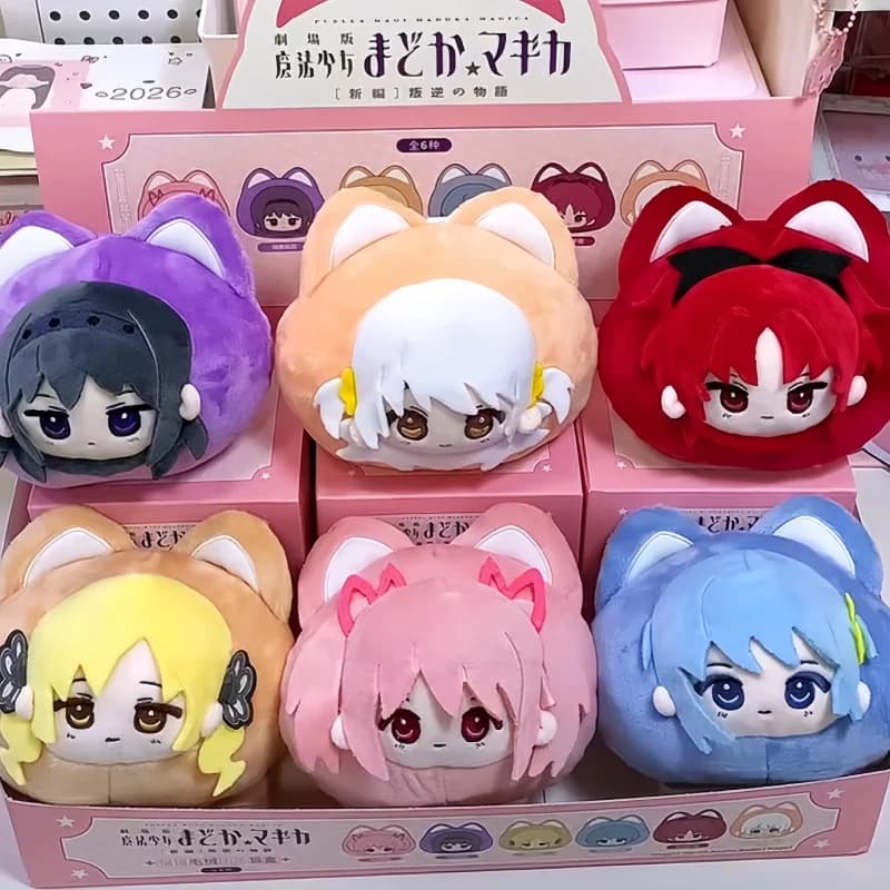 Ciondolo Peluche a Forma di Dango con Orecchie da Gatto Ufficiale Puella Magi Madoka Magica Rebellion Story, Scatola a Sorpresa, Ornamento Regalo per Collezionisti di Anime