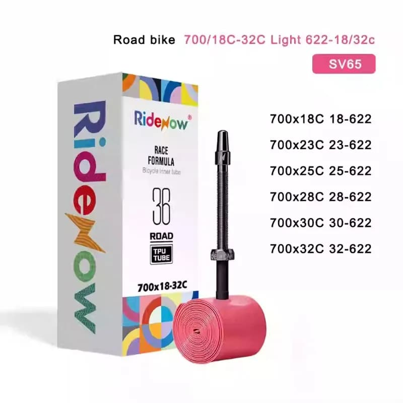 Ridenow Upgraded Metal Nozzle 700c Tpu Inner Tube External Thread Tube 700x18-32c Road Bike Removable Valve Cores Inner Tire