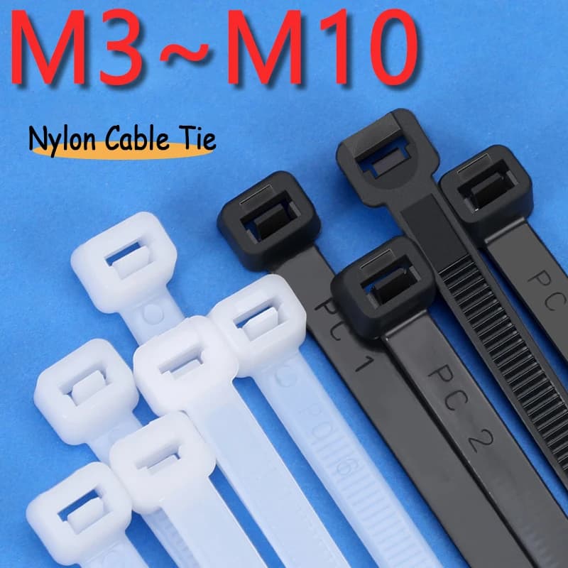Fascetta per cavi autobloccante in nylon bianco nero 60/80/100/120/150/200/250/300/350~1500mm Anello di fissaggio in plastica Cinghia di bloccaggio del cavo Zip