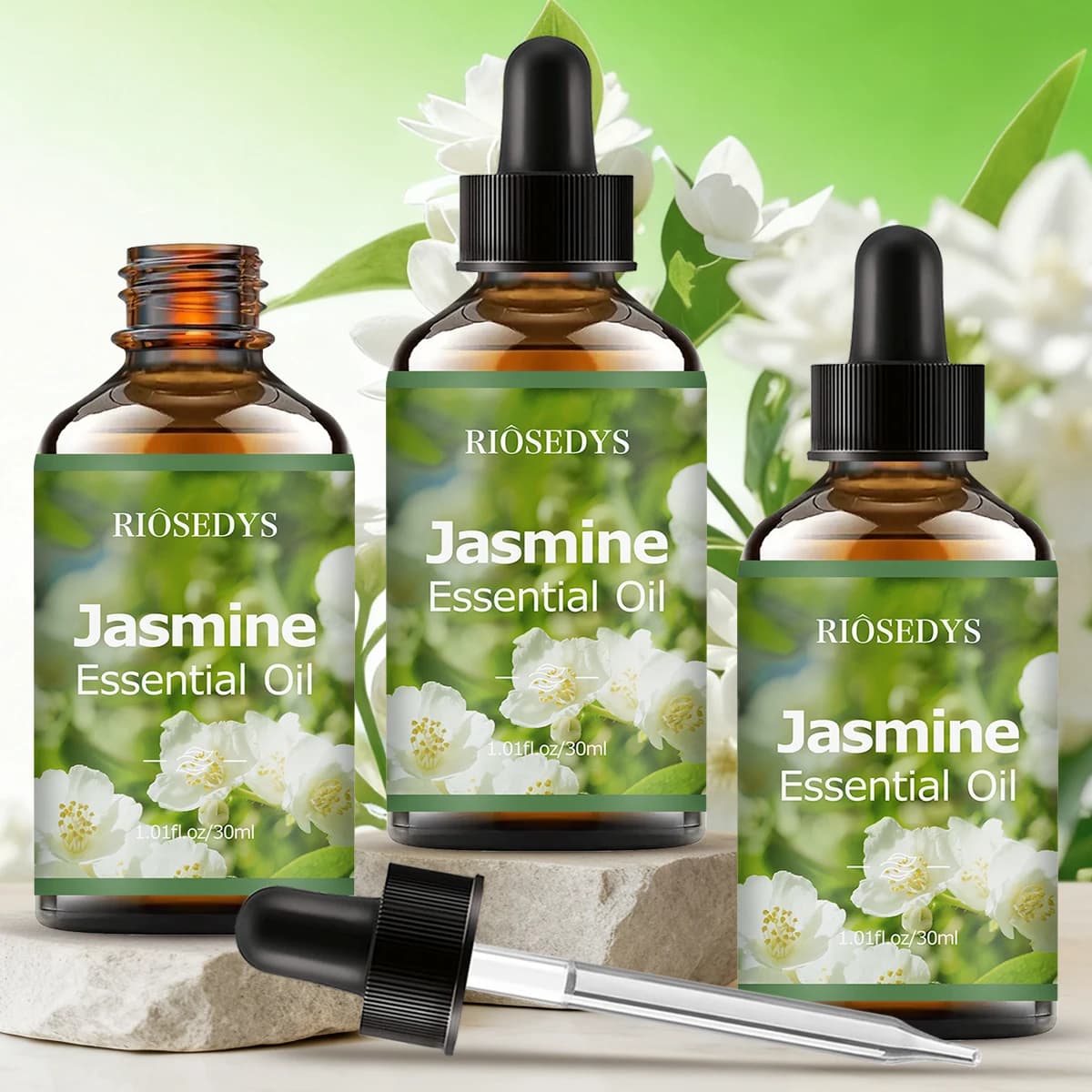 Olio essenziale di gelsomino, fragranza naturale, adatto per trattamenti di massaggio corporeo, cura dei capelli e diffusori.