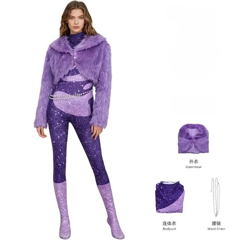 Cantante antilope Cos Cappotto tuta viola Anime Gazelle Costume cosplay Abiti per spettacoli teatrali per feste di carnevale per donne