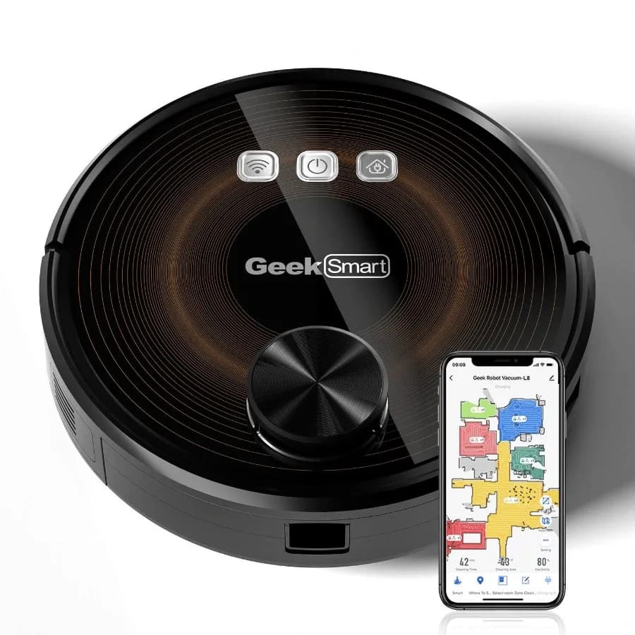 Robot Aspirapolvere LDS con Navigazione - 3-in-1 Aspira/Spazza/Lava, Controllo Wi-Fi tramite App, Aspirazione 2800Pa, Batteria 3200mAh, Autonomia 160min