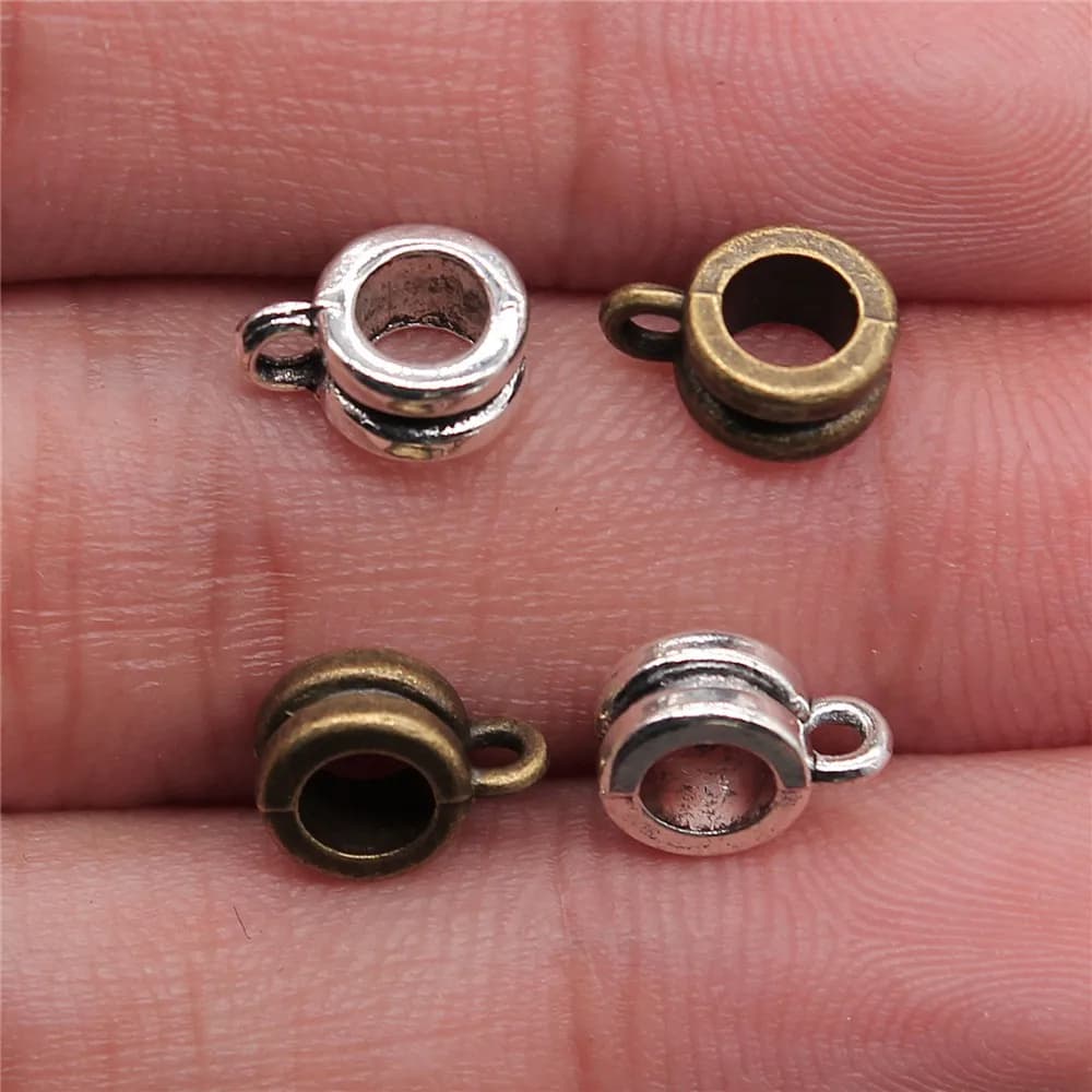 Double Hollow Heart Large Hole Bead Charms Couple DIY Bracelet Dangle Supplies For Jewelry Making DIY Charm Bracelet