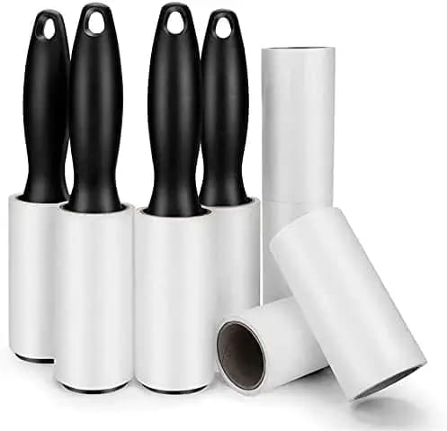 Lint Roller Pet Hair 480 Sheets 4 Handles 8 Refills Strong Adhesive Clothes Car Dog Cat