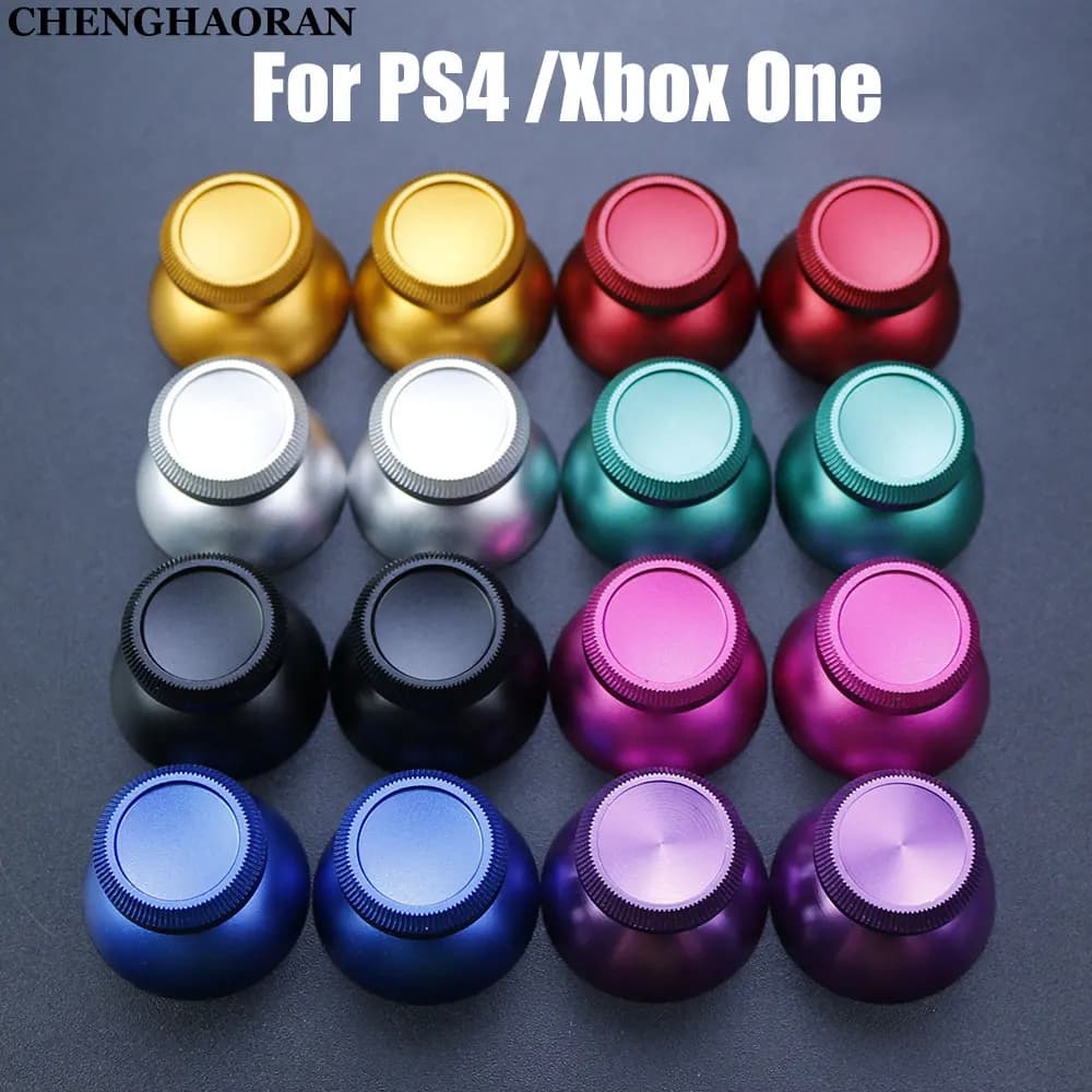 1 paio di alluminio metallo 3D analogico joystick pollice stick grip cap pulsante a bilanciere per PS4 Pro Slim Xbox One Slim serie XS controller