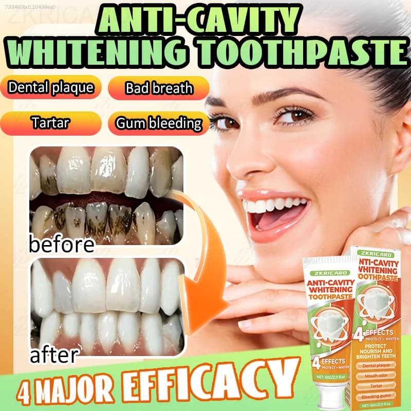 Dentifricio sbiancante, cura quotidiana dei denti, pulizia profonda, cura orale delicata, soluzione per l'alito fresco, dentifricio adatto per denti sensibili