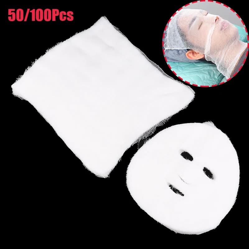 50/100 pezzi in puro cotone morbido salone di bellezza applicare maschera morbida blocco di garza di bellezza maschera usa e getta speciale gestione della cura della pelle del viso