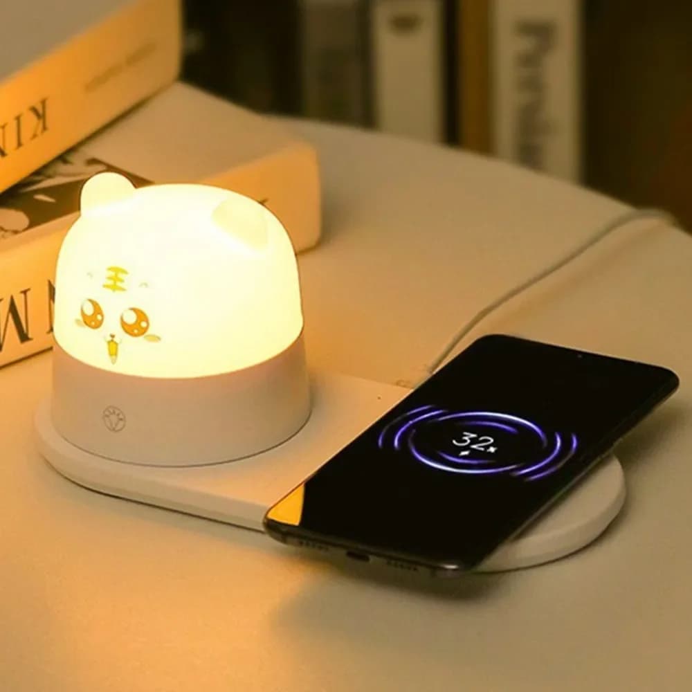 Caricatore Wireless Portatile per Telefono 15W Ricarica Rapida Luce Notturna Illuminazione Mobile Lampada da Scrivania Magnetica Touch per Computer e Camera da Letto