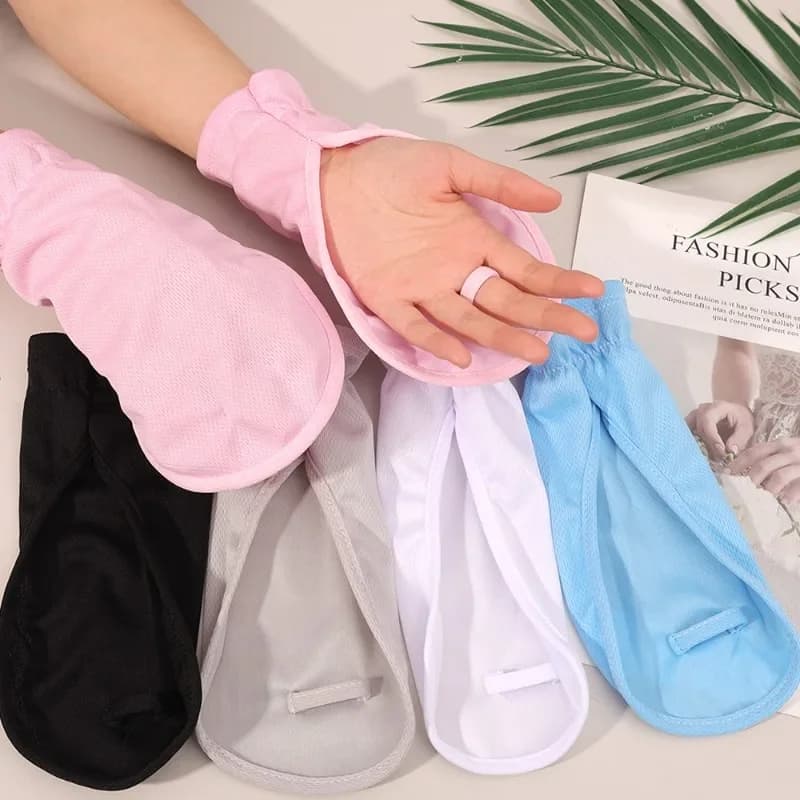 Anti-sunburn Gloves Summer Ice Outdoor Breathable Thin UV Protection Sunscreen Lady Cover Finger Gloves Cycling Sleeve Mitten