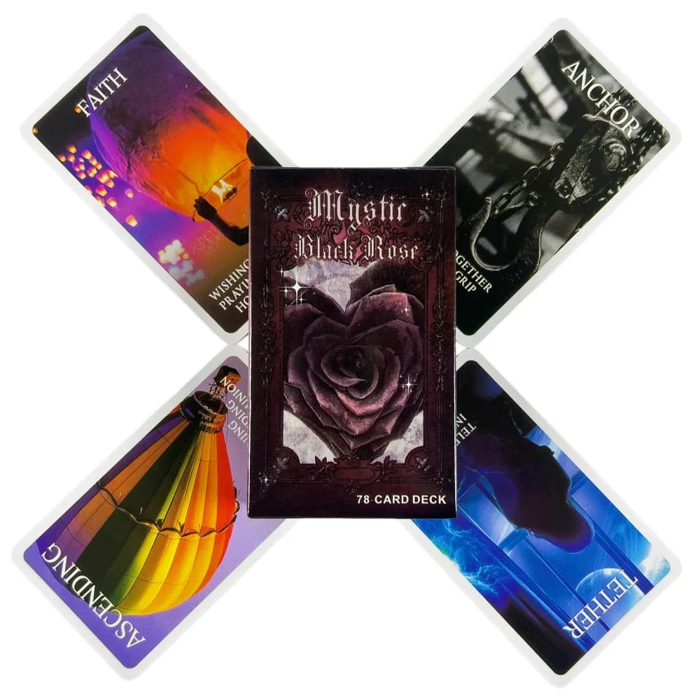 Mystic Black Rose Oracle Deck 78 Pcs Situations Tarot Cards Twin Flame Love Keywords Deck Healing Shadow Work Unique