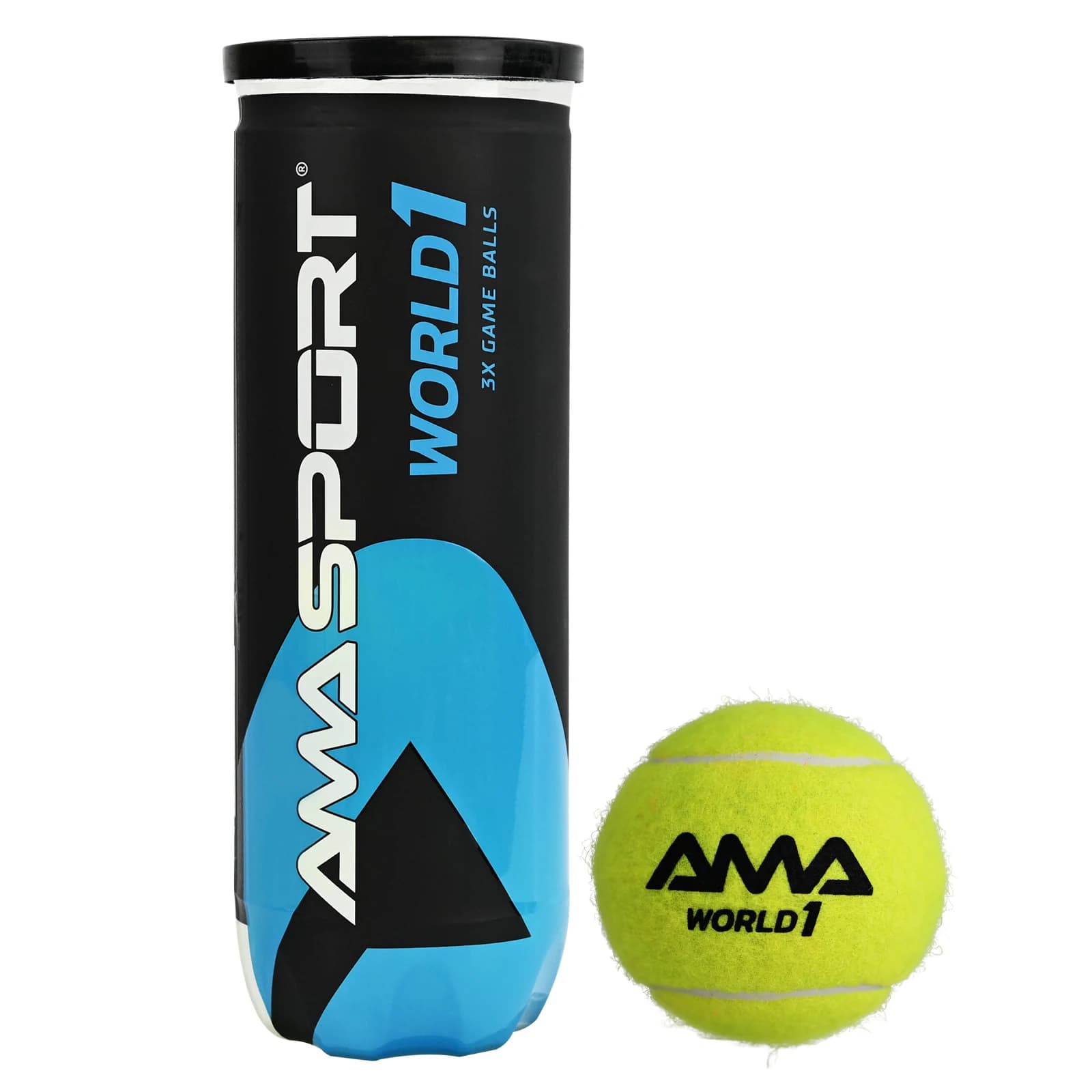 AMA SPORT World Padel Balls 1Can 3 palline - Palline da padel rimbalzanti ottimali per giocatori professionisti e amatoriali Palline da tennis