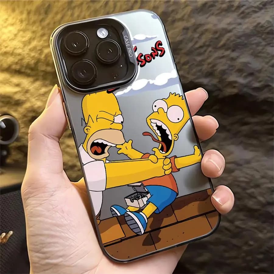 Cover for iPhone 17 Pro Max 14 Air 11 13 Pro 12 XS 15 Plus XR 16 with Simpson Design
