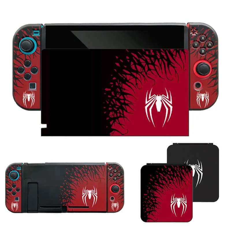 Custodia morbida in silicone per Nintendo Switch Oled NS Joy Con Controller Skin Shell Spider Theme Dock Accessori di copertura protettiva