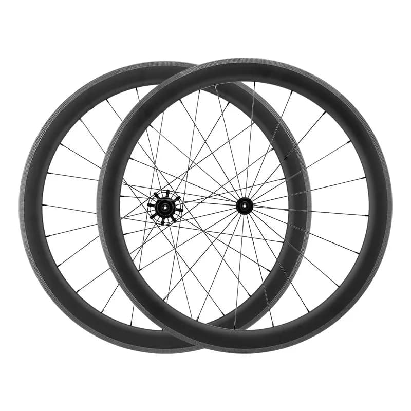 Set di ruote per bicicletta da strada in fibra di carbonio 700C anello grasso aperto mozzo ruota con telaio alto 38/50MM anello freno V