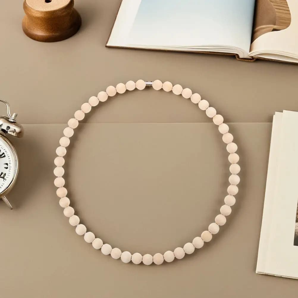 2Pcs Wooden Bead Wreath Dream Catcher Hoop 20Cm Rustic DIY Floral Hoop Wedding Party Decoration Natural Wood Beads