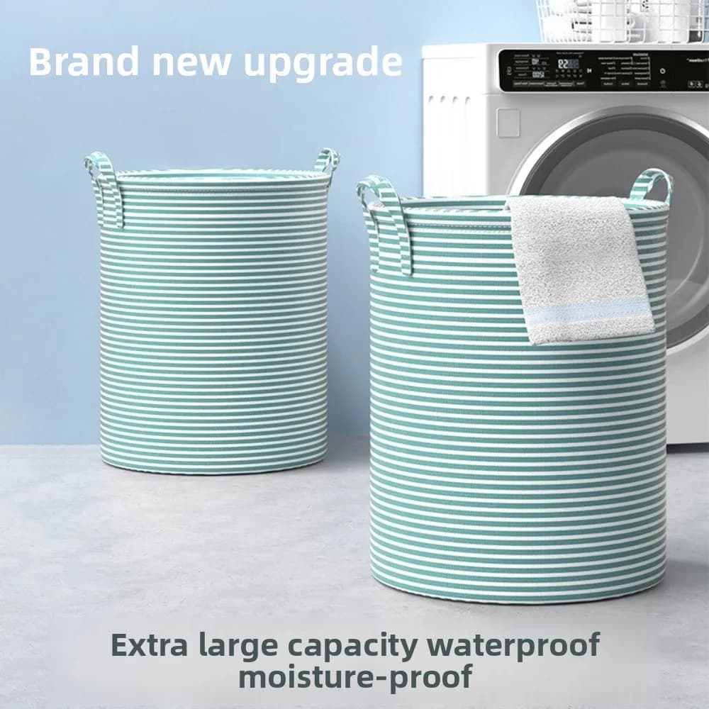 Durable Foldable Laundry Basket Cotton and Linen Large Capacity Storage Basket Household Sundries Dirty Clothes Storage Bag