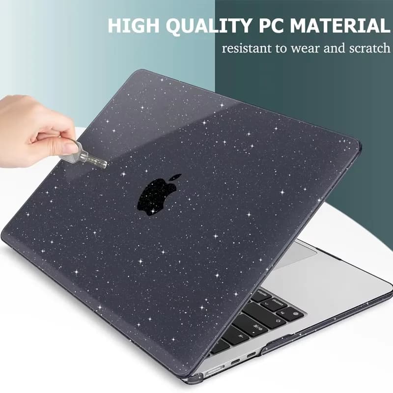 Custodia Trasparente Scintillante per Laptop MacBook Neo 2026 A3404 Air 13 15 M4 M5 A3448 Touch Bar ID Pro 14 A3426 Mac 16 pollici A3428 Cover