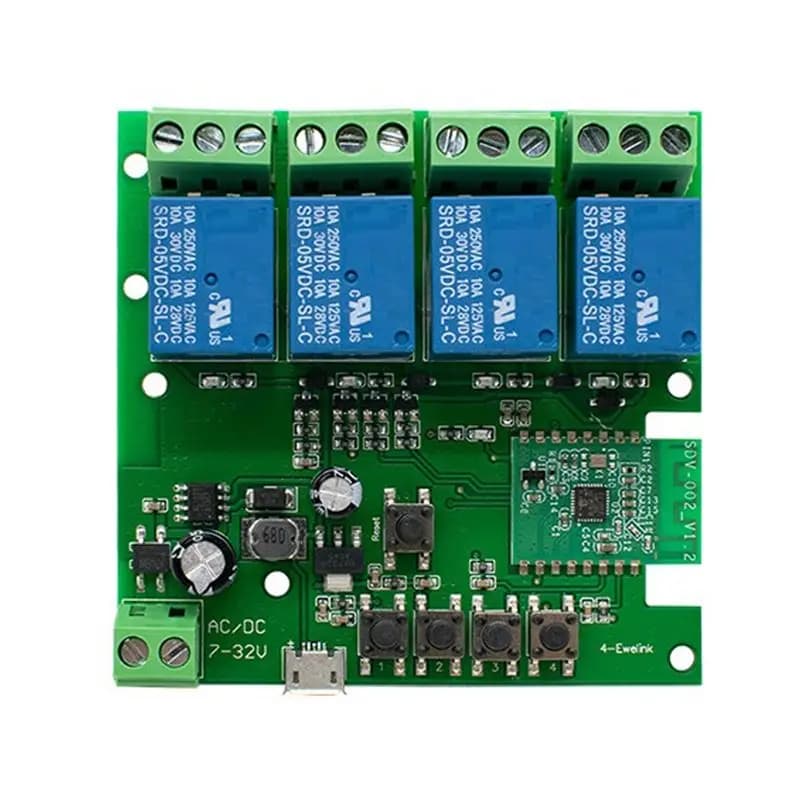 ~【On Sale】4CH Smart Switch Module Self-Locking And Timing Switch Wireless WIFI Remote Control