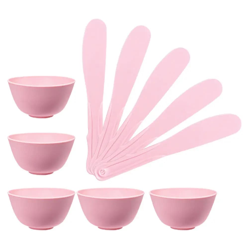 5Sets Mask Mixing Bowl Silicone Facial Mask DIY Kit Skincare Mixing Container Applicator for Face Hair Oil Silicone Bowls