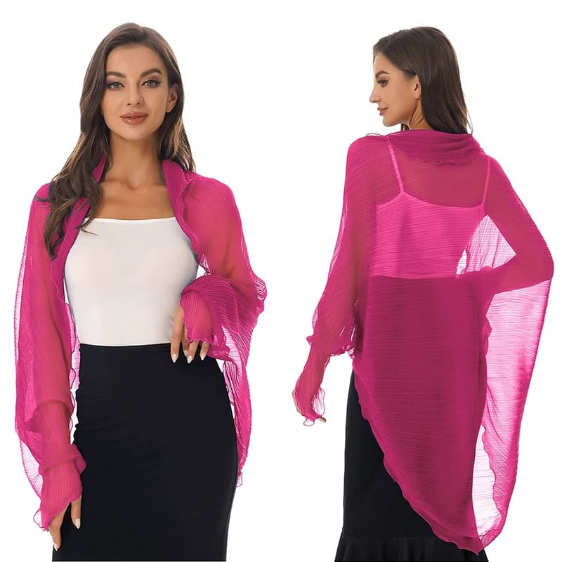 2024 Scialli Summer Beach Donne sexy Moda Solid Chiffon Grembiule Bikini Cover Up Camicetta allentata Protezione solare Comodo Poncho Hot