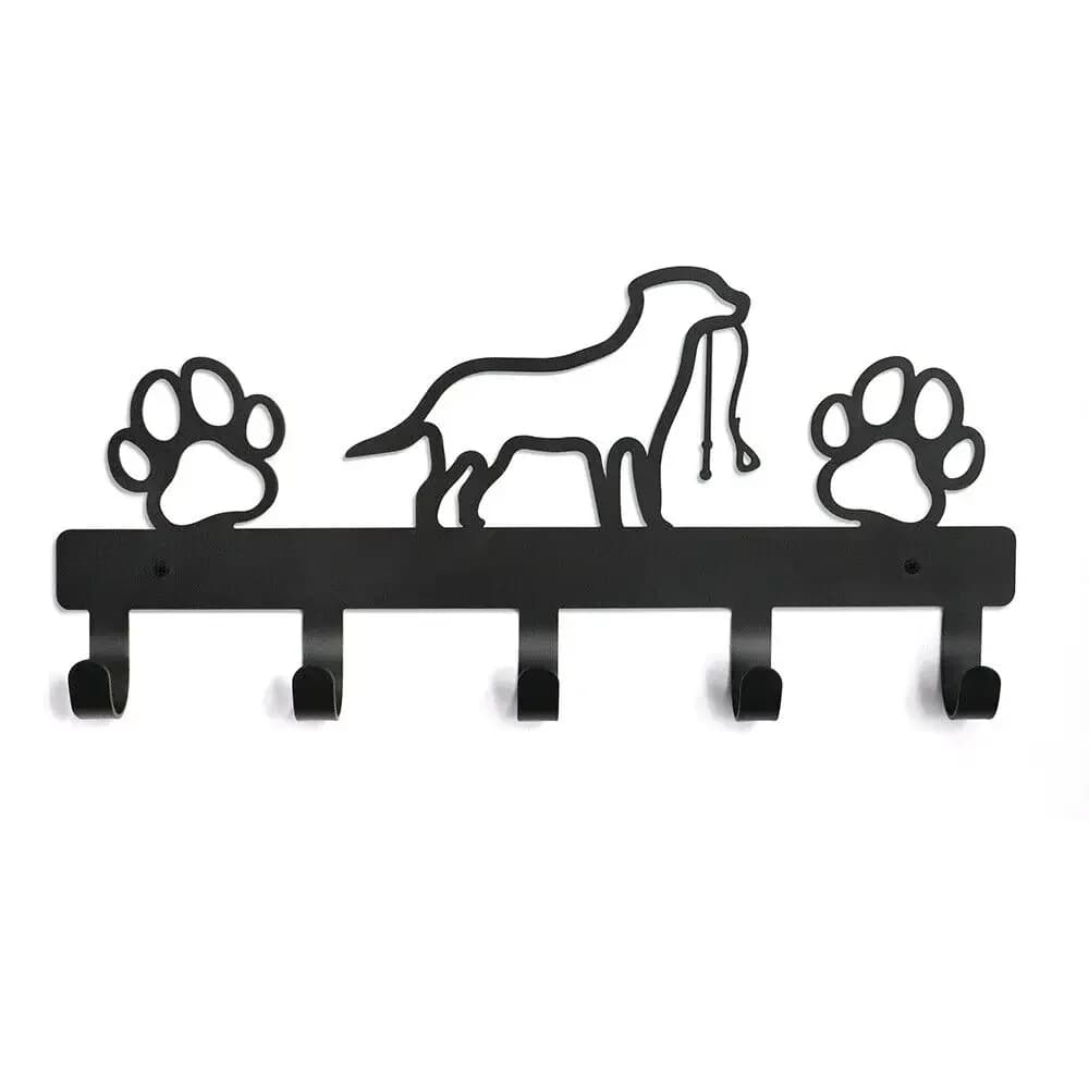 5 ganci appendiabiti portachiavi guinzaglio da parete organizzatore portapacchi, appendiabiti per cani da compagnia con zampa di metallo, portasciugamani, Organizer, portaoggetti, arte in ferro