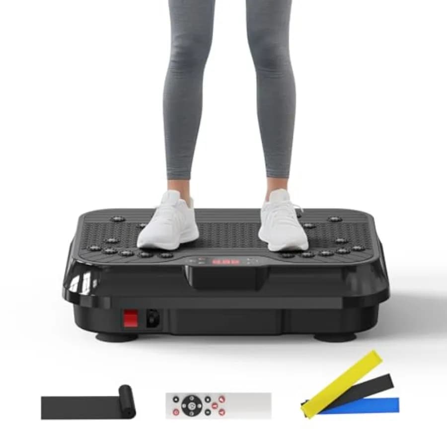 Vibration Plate Exercise Machine for home gym use ABS+steel construction black 400 lbs capacity with 250 speed levels for lymph