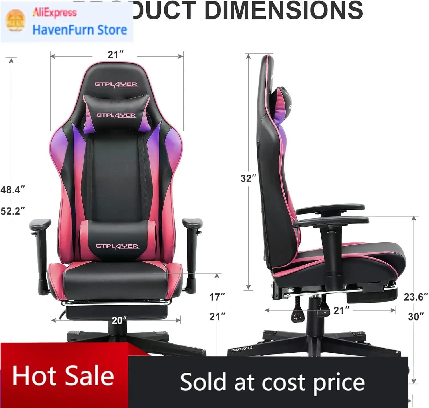 Promozione a tempo limitato: Sedia da gaming con poggiapiedi, sedia ergonomica da ufficio per computer, sedia da gaming reclinabile H