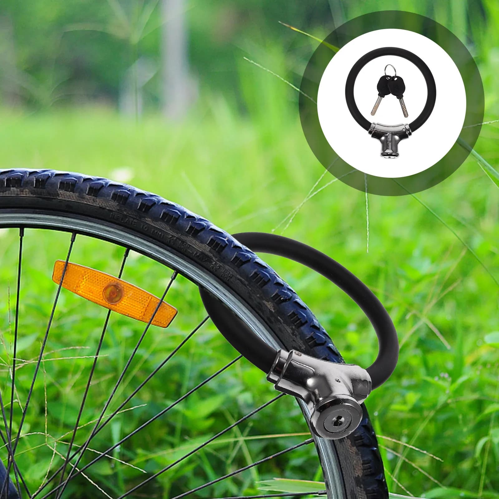 Set Professionale di Lucchetto per Bicicletta Resistente e Impermeabile, Antifurto con Meccanismo a Pulsante Touch, Sicuro