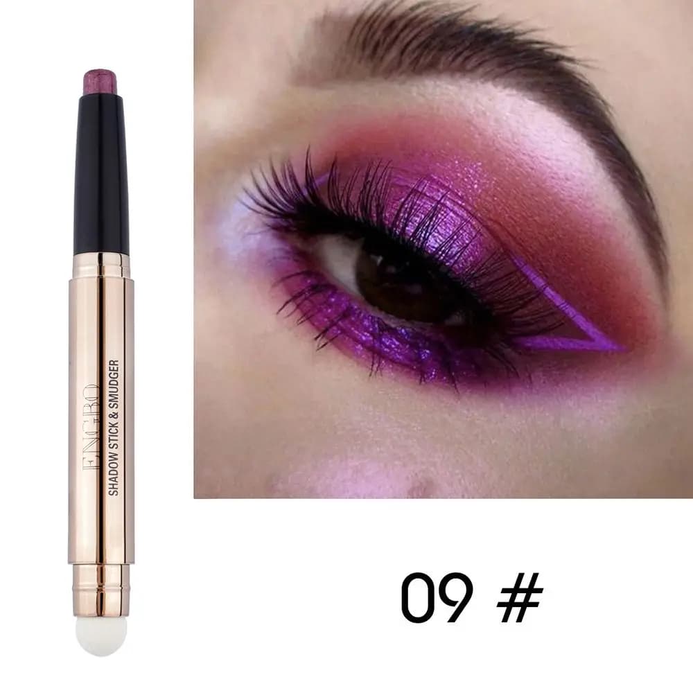 Women Beauty Cream Eye Shadow Pen Metallic Long Lasting Shimmer Eyeshadow Stick Double-head Eyeshadow Pencil
