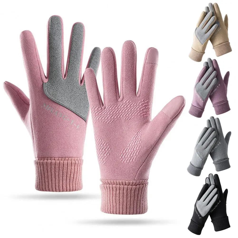 Guanti touchscreen Uomo Donna Guanti termici in velluto tedesco Guanti da neve antiscivolo con dita intere Guanti da sci per ciclismo da corsa all'aperto