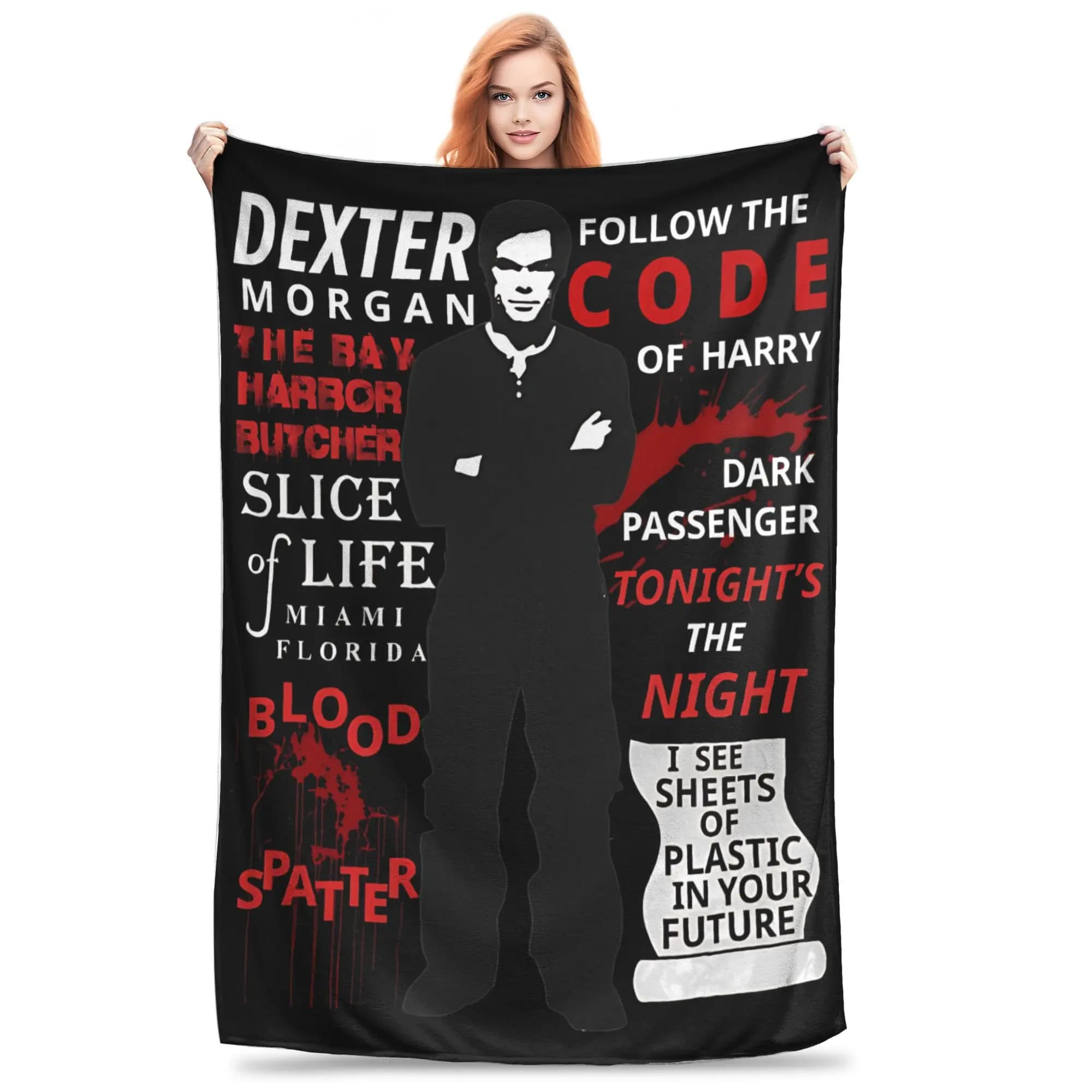 Coperte in pile ultra morbide Dexter Morgan Harry's Code per letto e divano
