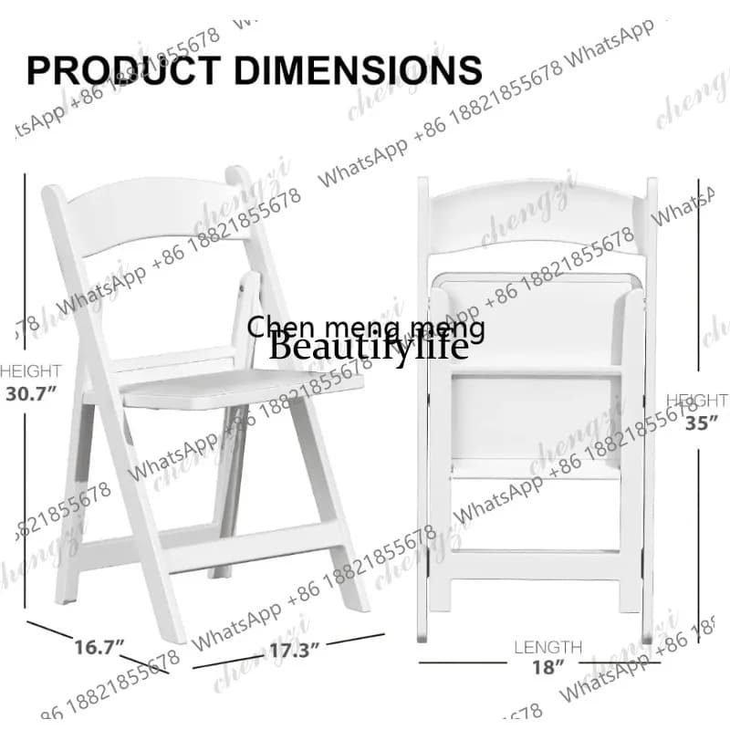 EE182 Resin Folding Chairs with Cushions - White Lightweight Plastic Chairs for Comfortable Seating and Easy Folding.