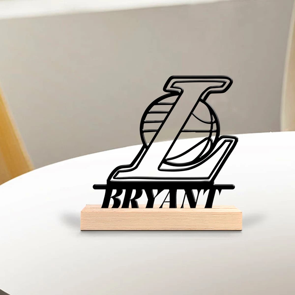 1pc Customizable Metal Desktop Ornaments Custom Content With Wooden Base Festival Ornaments and Decorations