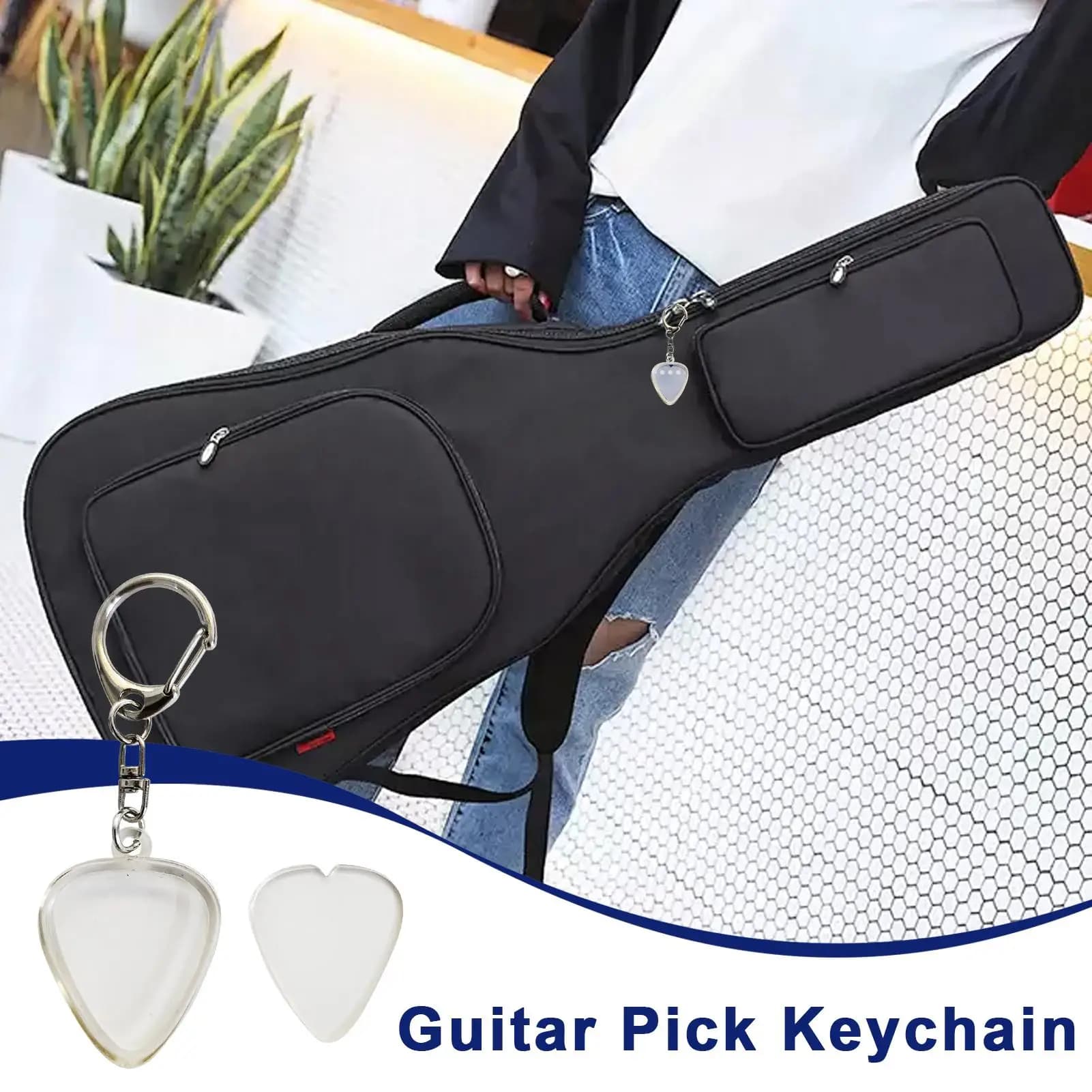 Portachiavi per riporre plettri per chitarra Portachiavi trasparente per plettro per chitarra a forma di cuore Portachiavi Accessori per strumenti musicali Plettri