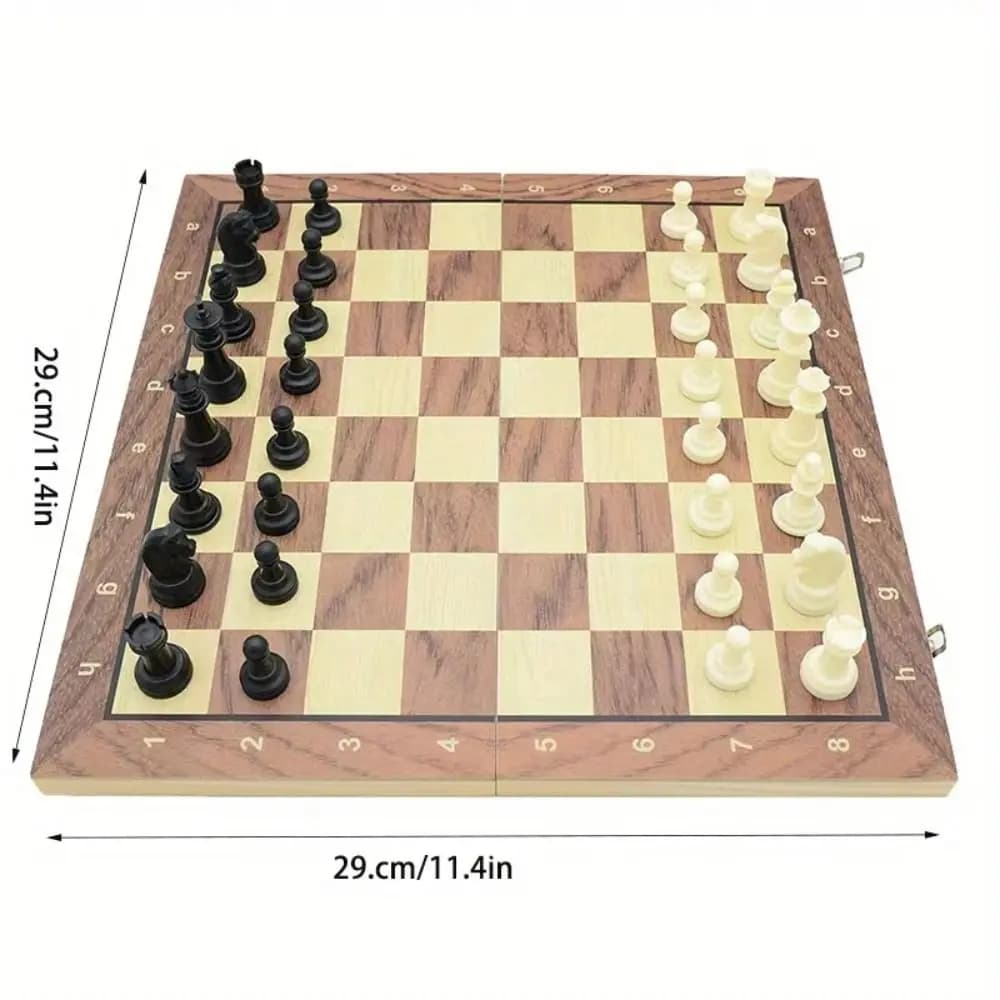 Chessboard Solid Wooden International Chess Magnetic Standard Educational Chess Game Set Delicate Foldable