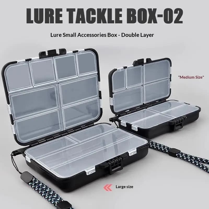 1Pcs Portable Double Sided Fishing Tackle Storage Box Lightweight Anti-slip Organizer for Fishing Gear Freshwater Saltwater Ang