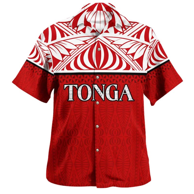 3D The Kingdom Of Tonga Flag Printing camicie uomo Tonga Coat Of Arm Emblem Graphic Short Shirts Harajuku camicie abbigliamento camicette