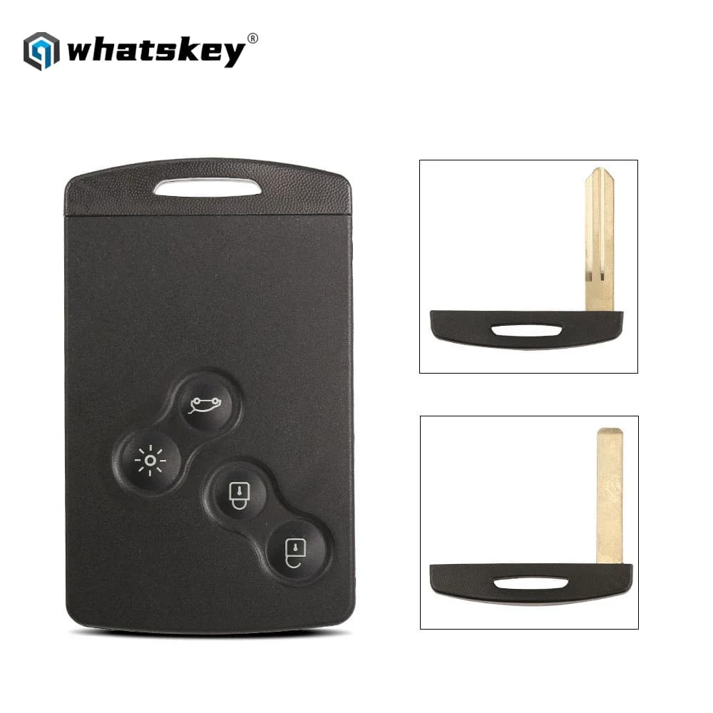 WhatsKey 4 pulsanti Keyless Remote Smart Card Chiave Shell per Renault Laguna Koleos Megane Clio Fluence Scenic Captur Chiave Della Copertura Della Cassa