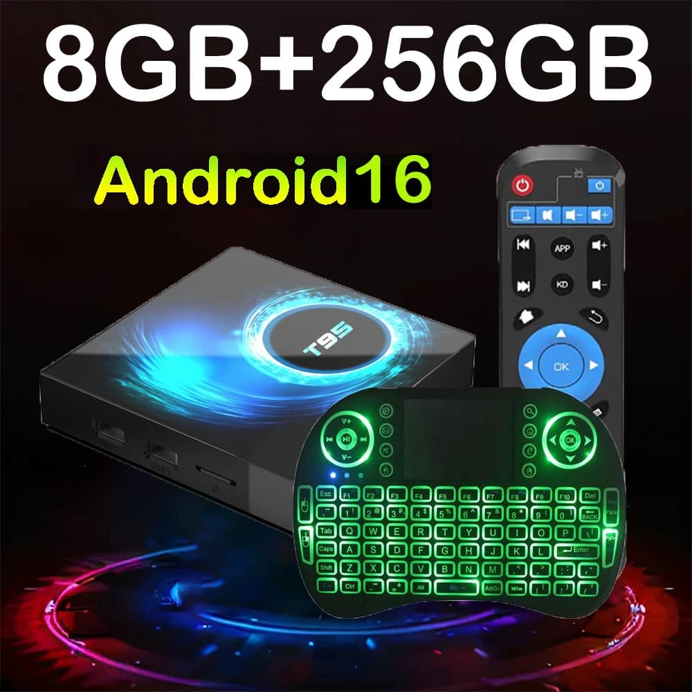 T95 8K Android 16 Smart TV Box 8GB 32GB 128GB 256GB Allwinner H616 Dual Wifi 5G Wifi Google Voice BT6.0 Video 8K 4K Set Top Box