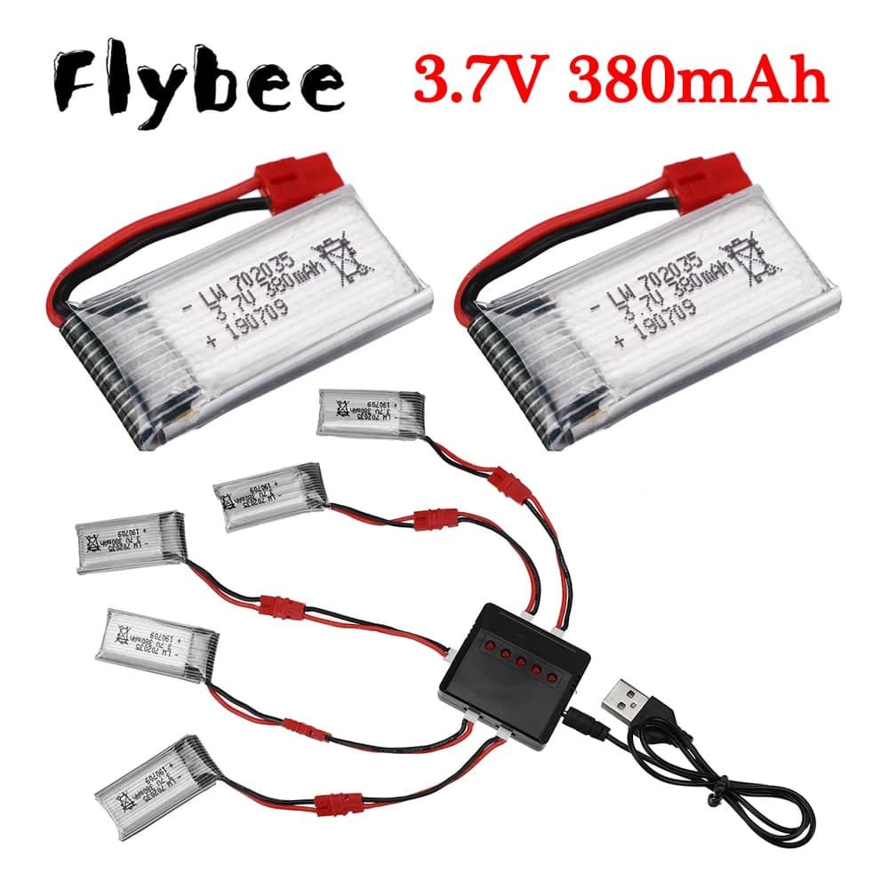 Batteria Lipo 3.7V 380mAh con caricabatterie per batterie per aeroplani per elicotteri RC X5A-1 X15 X15C X15W 702035 batteria Drone 3.7v