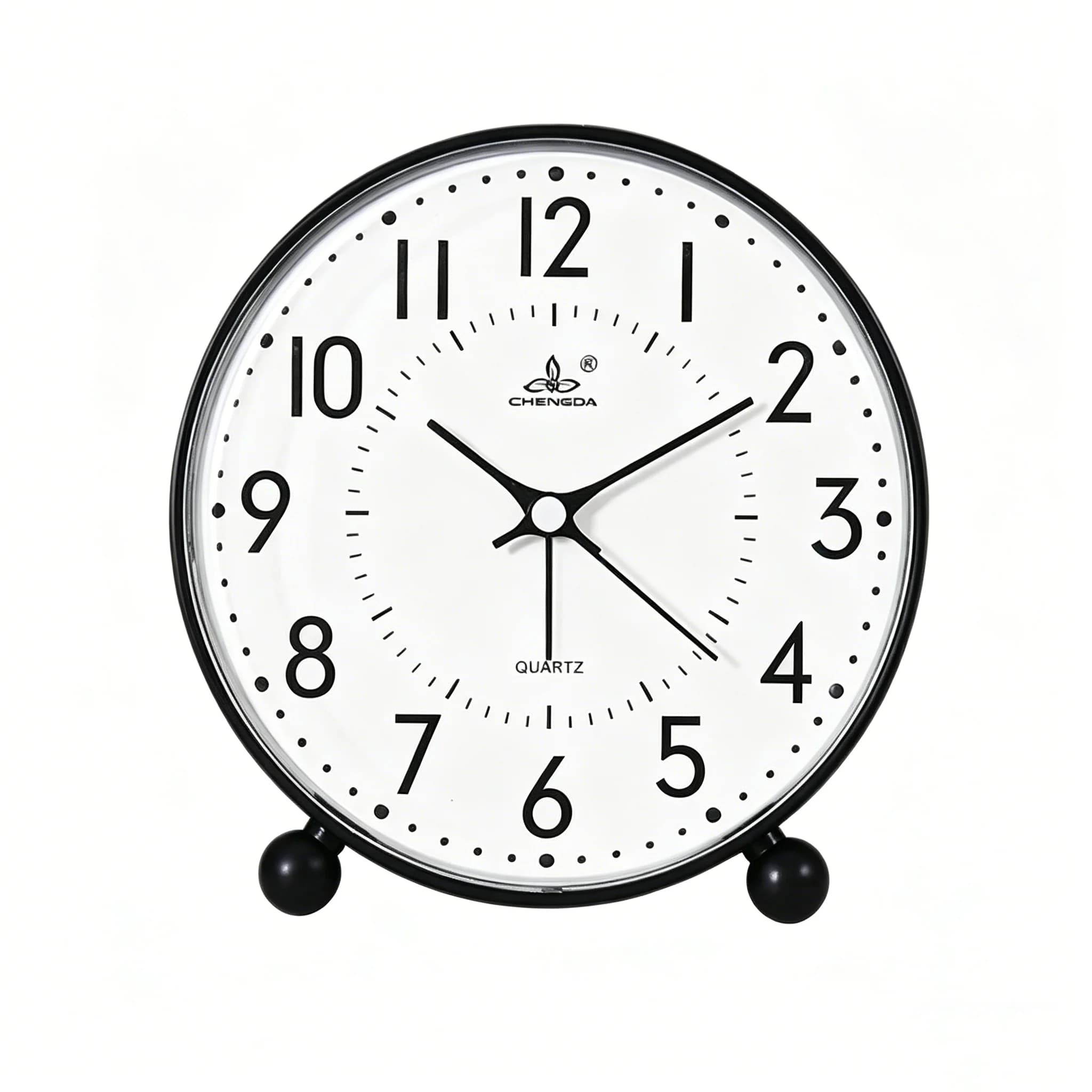 Sveglia Analogica Rotonda da 5 Pollici, Orologio al Quarzo Non Silenzioso a Batteria, Orologi da Parete e da Tavolo per Camera da Letto, Ufficio, Casa