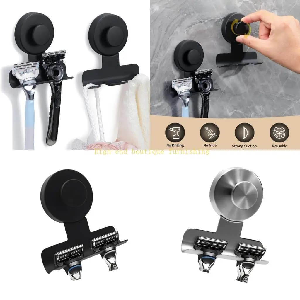 L9NB Organizzatore per doccia con ganci multipli per rasoi, asciugamani e accessori da bagno