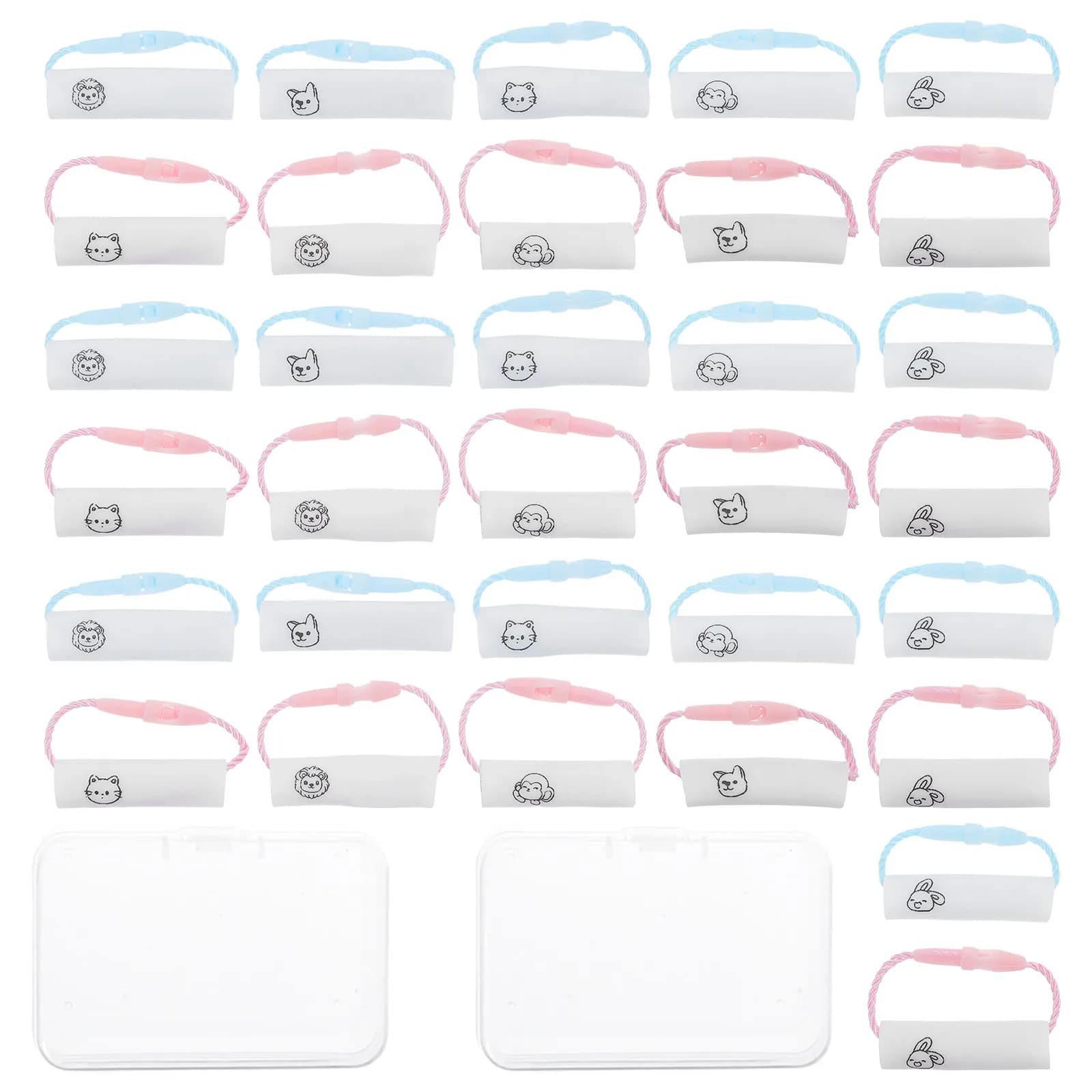 80 Etichette Impermeabili per Bambini, Porta Badge Riutilizzabili con Cordino per Zaini, Vestiti, Scarpe, Borracce, Asilo Nido